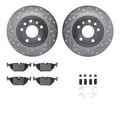 Dynamic Friction Co 7312-65010, Rotors-Drilled, Slotted-SLV w/3000 Series Ceramic Brake Pads incl. Hardware, Zinc Coat 7312-65010